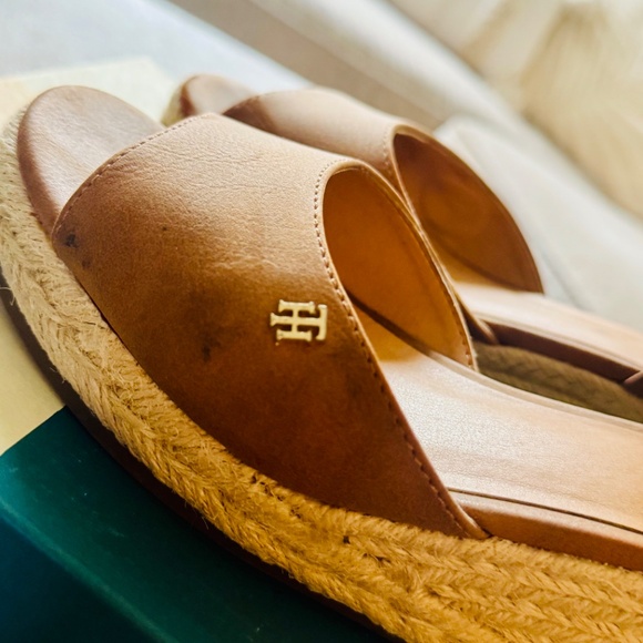 Tommy Hilfiger open toe wedge espadrilles, Caramel color - Picture 6 of 8